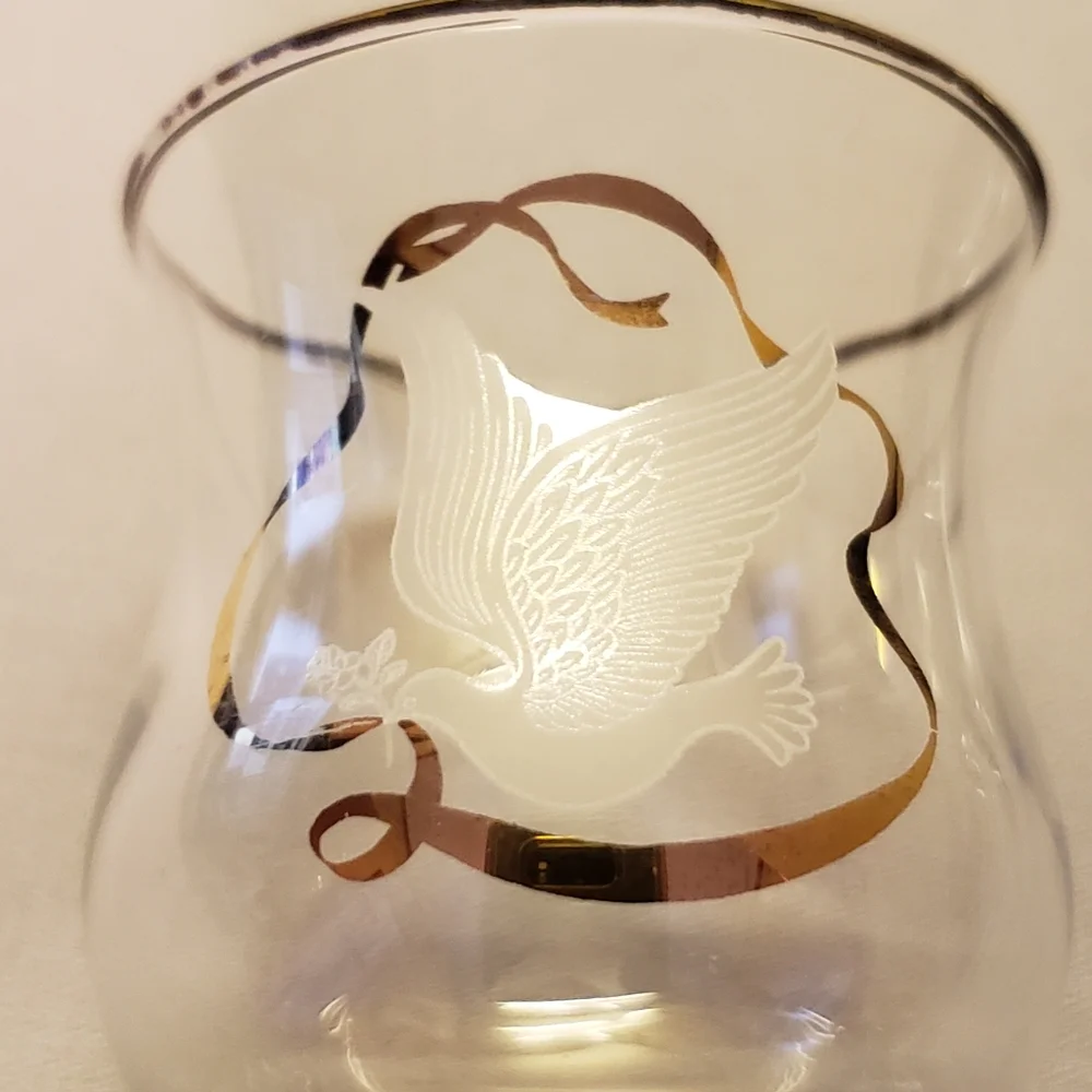 Vtg Wedding Gold Crystal Wine /Champagne Glass Set